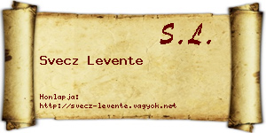 Svecz Levente névjegykártya